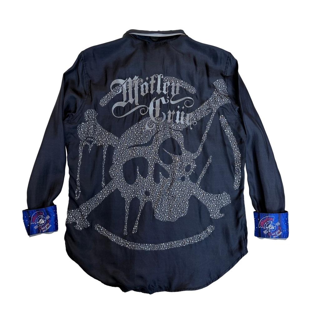Robert Graham x Mötley Crüe RARE "Merry Go Round" Silk Sport Shirt Embellished